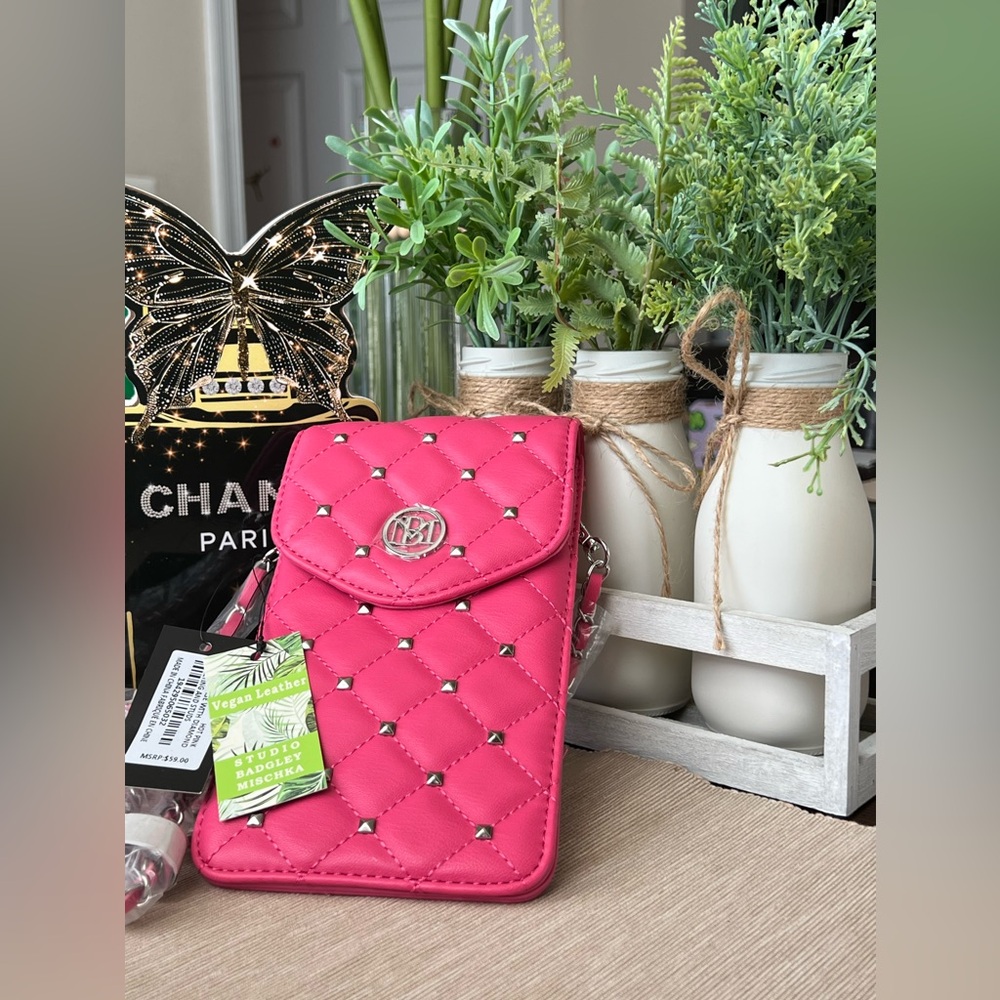Badgley Mischka Pink Quilted Phone Case